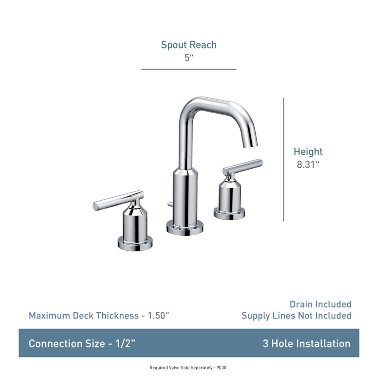 Gibson Contemporary Nickel Widespread Bathroom Faucet in Black
