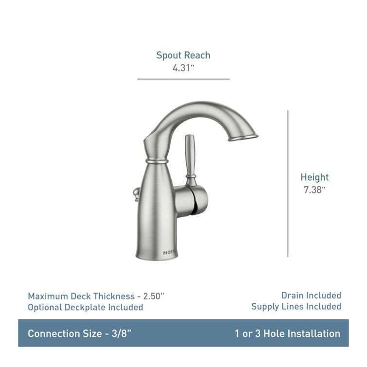 Mediterranean Bronze Single Hole Bathroom Faucet with Drain Assembly