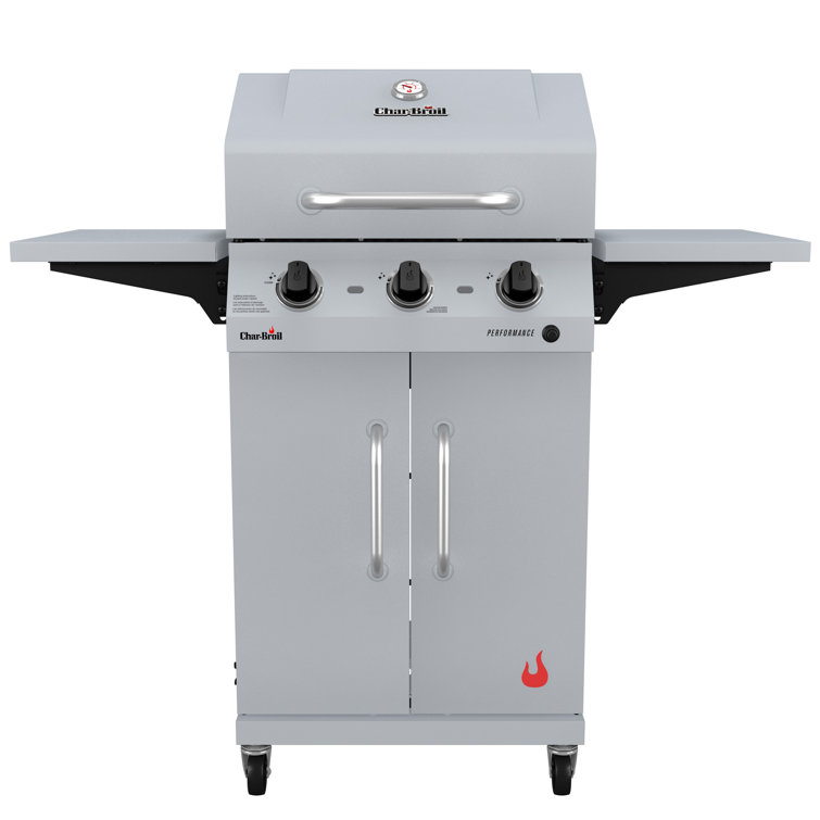 Clay Stainless Steel 3-Burner Propane Gas Grill with Cabinet