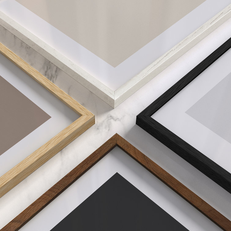 Beige Solid Oak 4x6 Picture Frame Set of 6