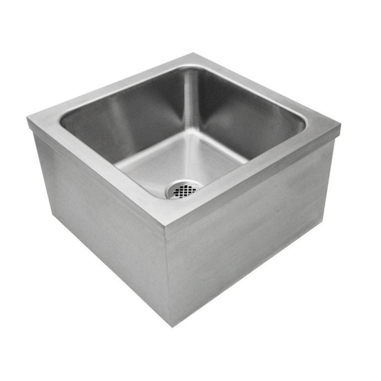 Stainless Steel 19" x 22" Floor Mop Sink with Drain Basket