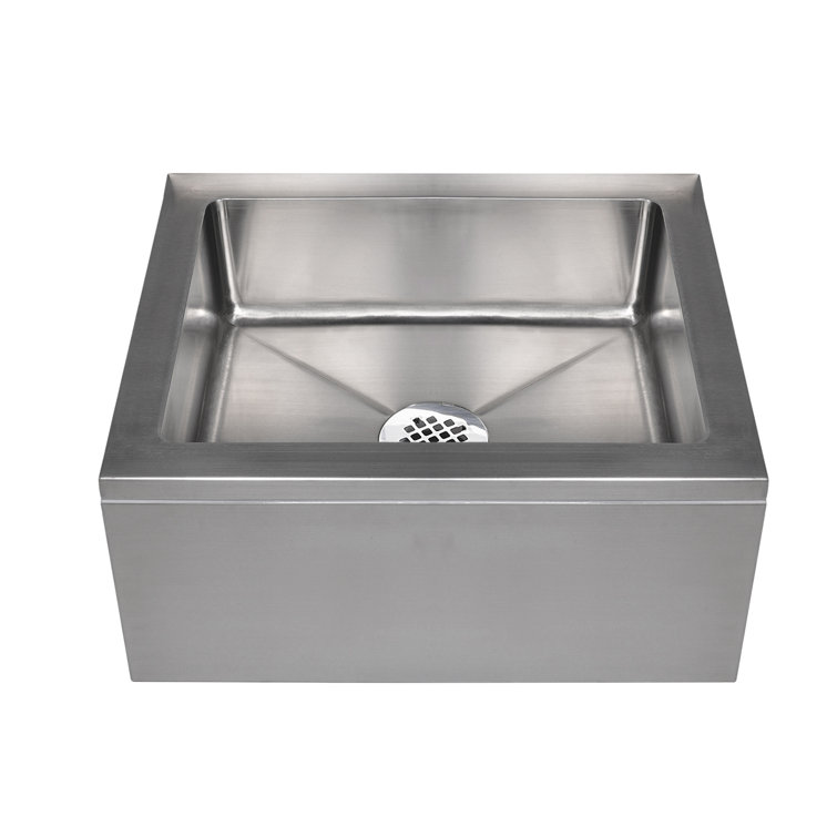 Stainless Steel 19" x 22" Floor Mop Sink with Drain Basket