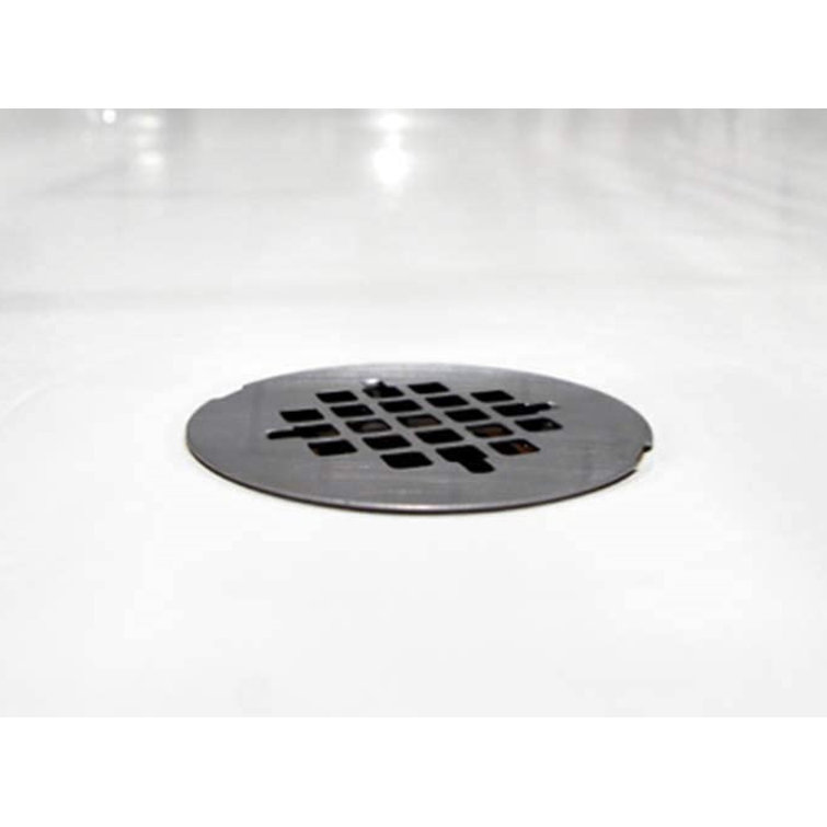 60'' White Gloss Rectangular Shower Base with Brass Drain