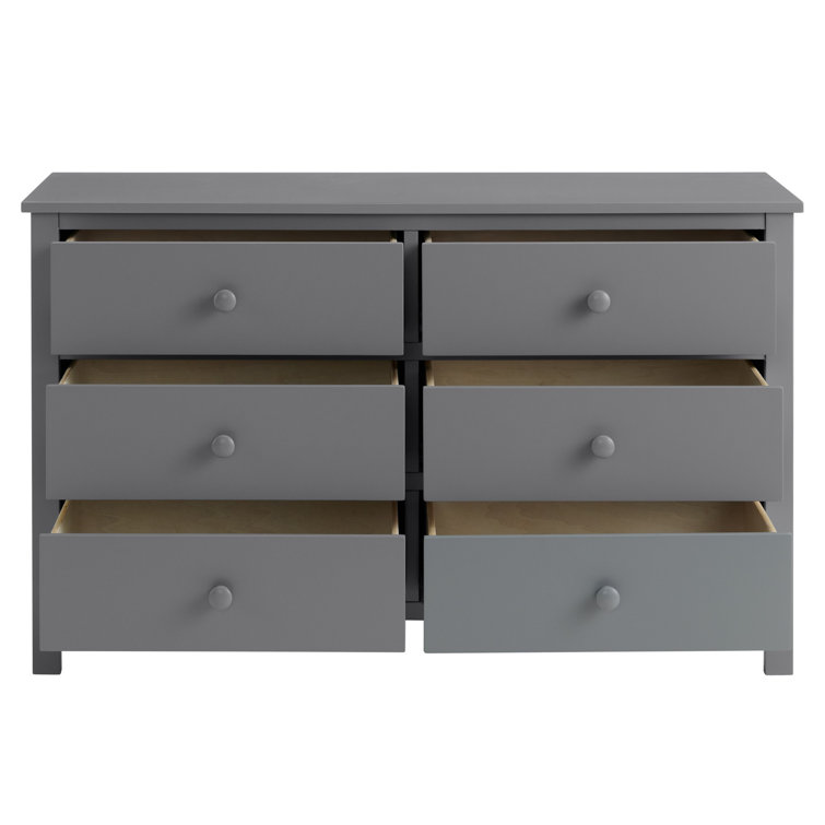 Oxford Double 6-Drawer Horizontal Dresser in Dove Gray