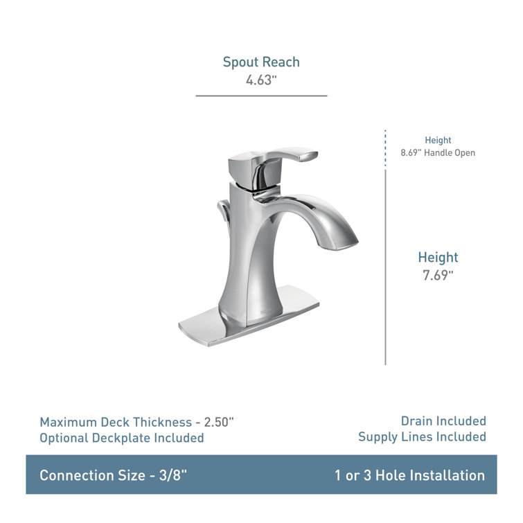 Polished Nickel 7 3/4" Transitional Single Hole Faucet with Drain