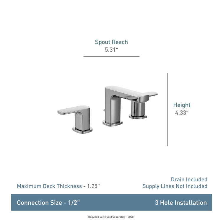 Matte Black Modern Widespread Bathroom Faucet with Drain Assembly