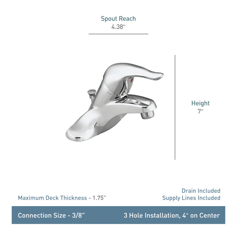 Sleek Chrome Modern Centerset Bathroom Faucet with Ceramic Disc Valve