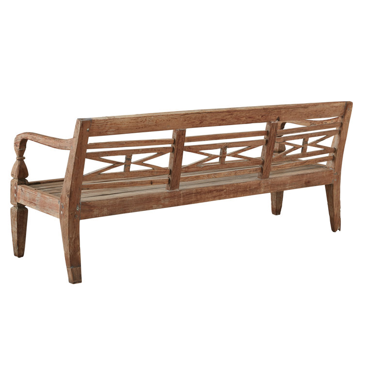 Antique Brown 77.5'' Teak Outdoor Bench