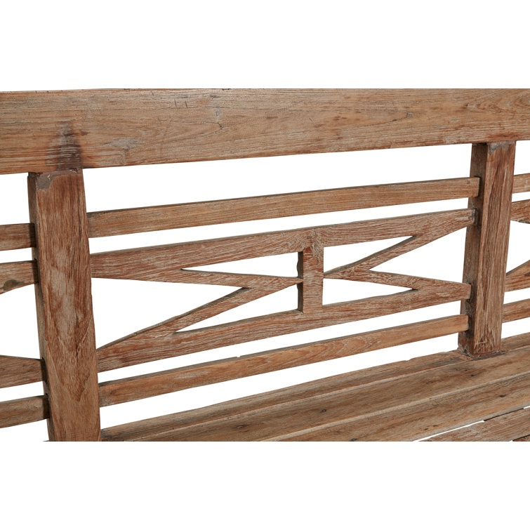 Antique Brown 77.5'' Teak Outdoor Bench
