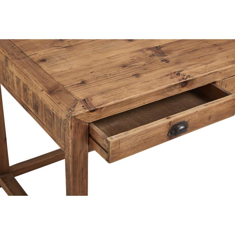 Harper Traditional Brown Wood Home Office Desk with 3 Drawers