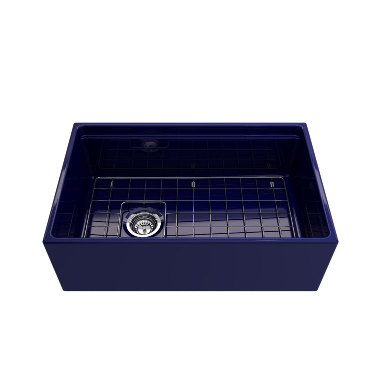 White 30'' Farmhouse Apron-Front Fireclay Single Bowl Kitchen Sink