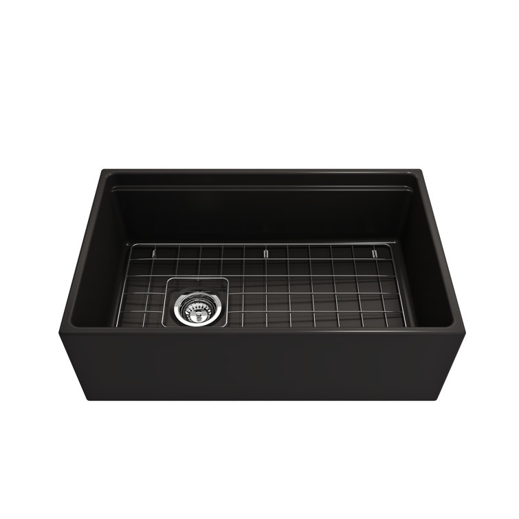 White 30'' Farmhouse Apron-Front Fireclay Single Bowl Kitchen Sink