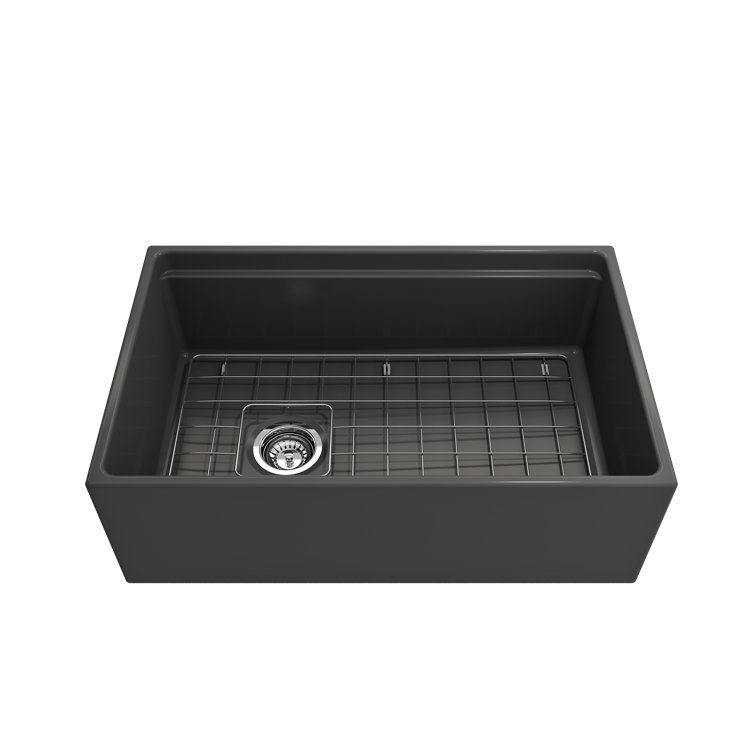 White 30'' Farmhouse Apron-Front Fireclay Single Bowl Kitchen Sink