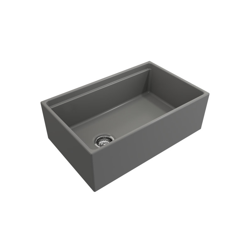White 30'' Farmhouse Apron-Front Fireclay Single Bowl Kitchen Sink