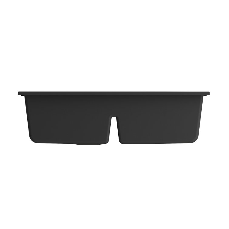 Metallic Black Granite Composite Double Bowl Undermount Kitchen Sink