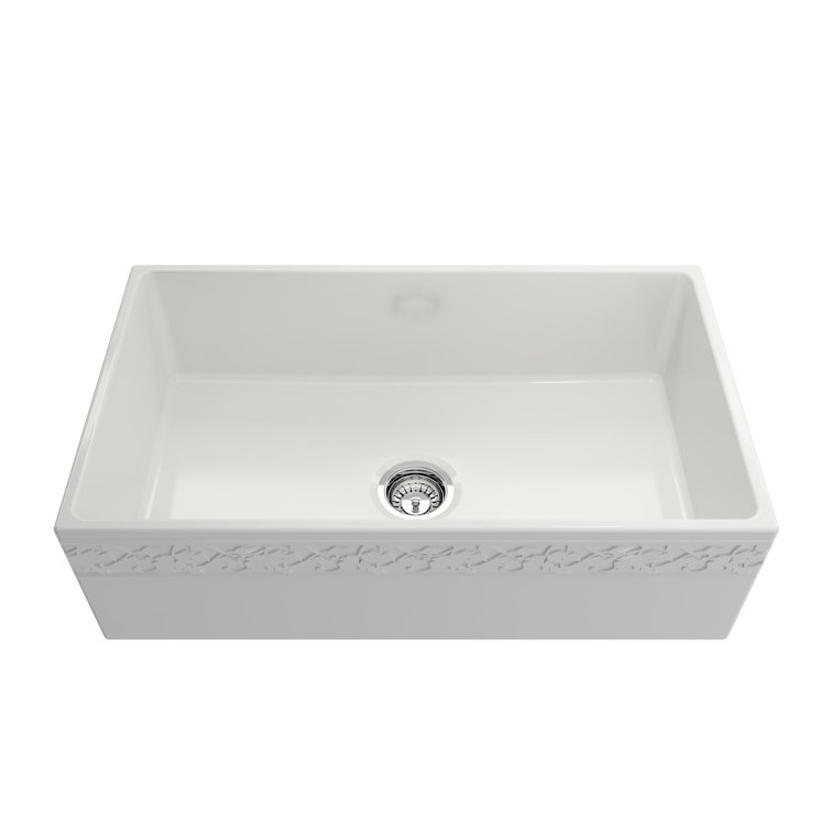 Vigneto 33'' White Fireclay Farmhouse Apron-Front Kitchen Sink