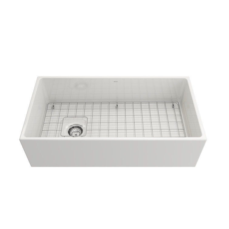White Fireclay 36" Farmhouse Apron Single Bowl Kitchen Sink