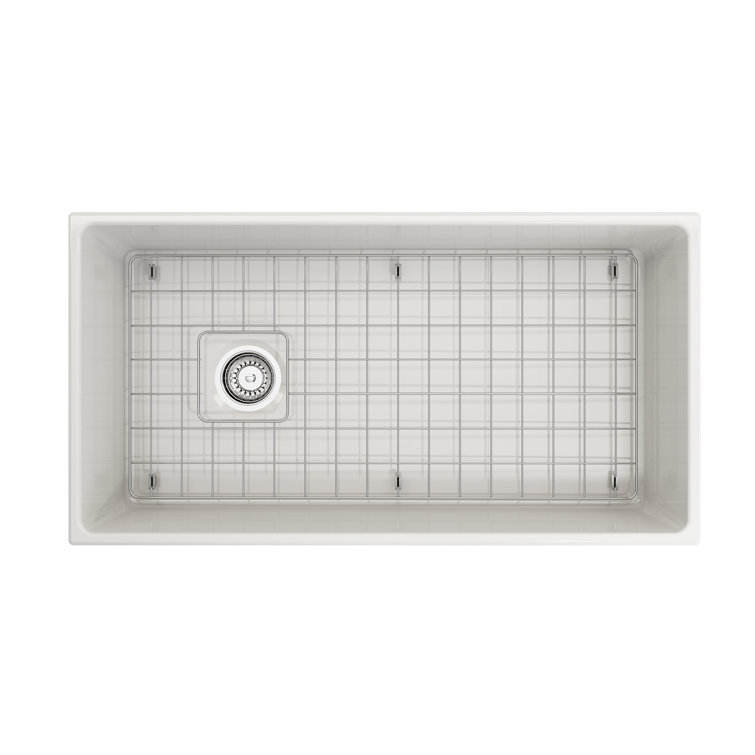 White Fireclay 36" Farmhouse Apron Single Bowl Kitchen Sink
