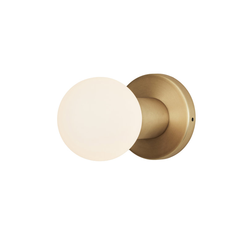 Brass Dimmable Direct Wired Wall Sconce with Sphere Bulb