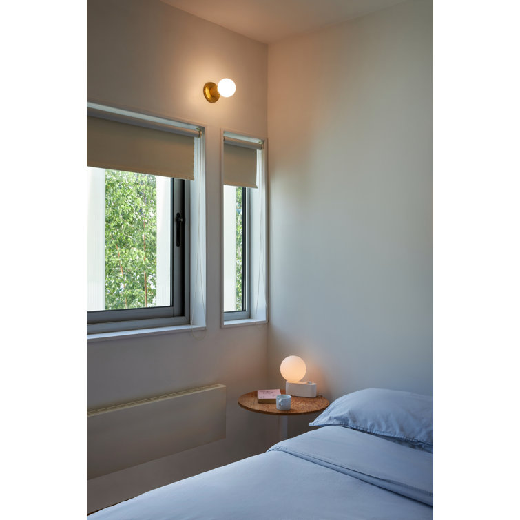 Brass Dimmable Direct Wired Wall Sconce with Sphere Bulb