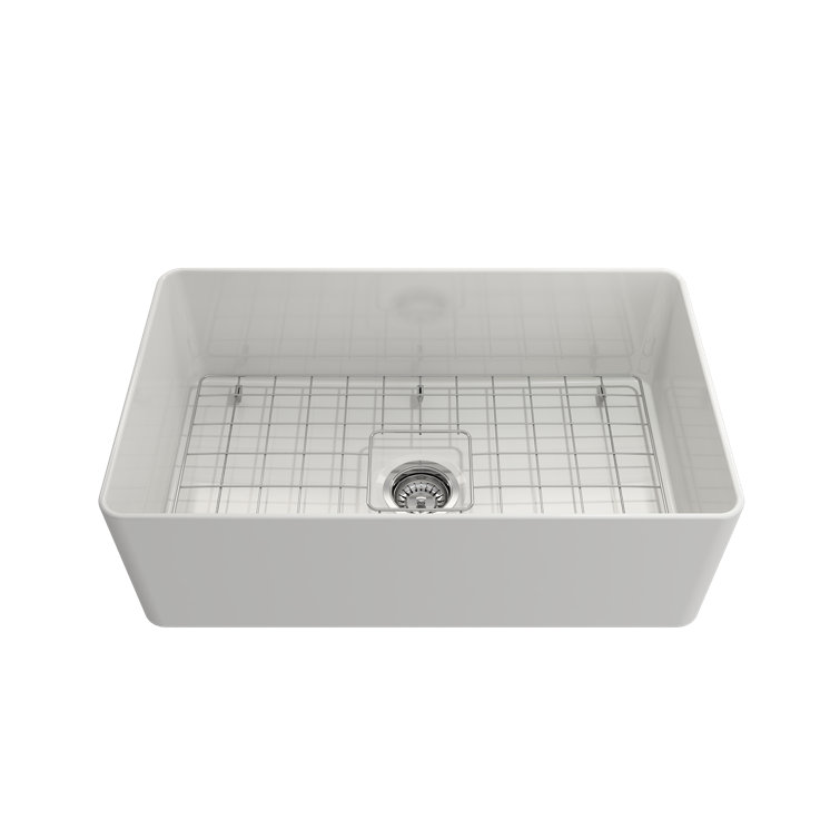 Aderci 30'' White Fireclay Farmhouse Apron-Front Kitchen Sink