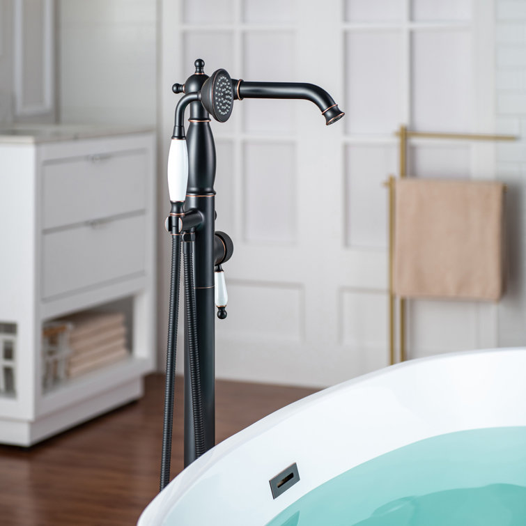 Oil Rubbed Bronze Freestanding Tub Faucet with Hand Shower