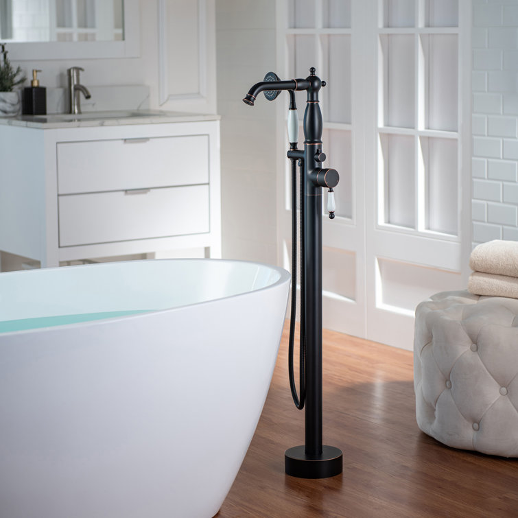 Oil Rubbed Bronze Freestanding Tub Faucet with Hand Shower