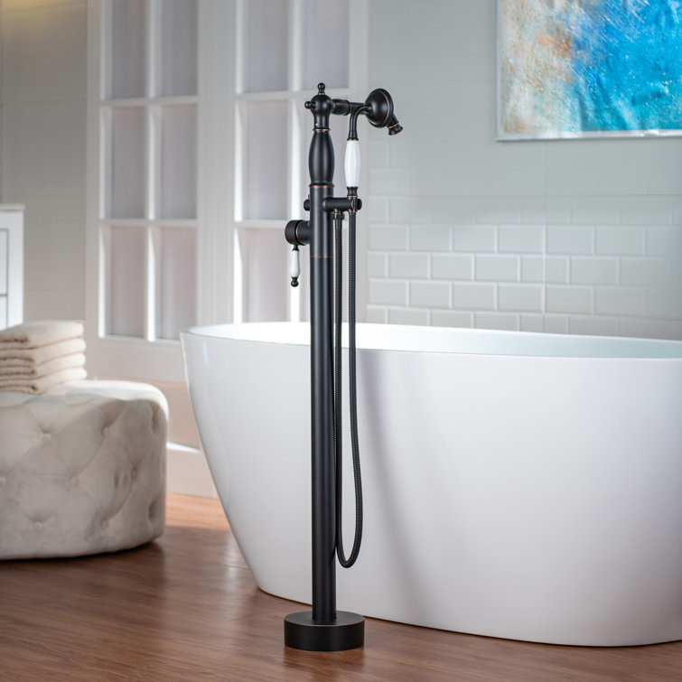 Oil Rubbed Bronze Freestanding Tub Faucet with Hand Shower