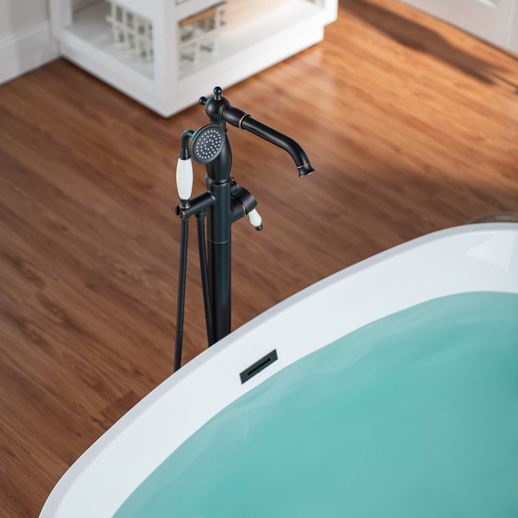 Oil Rubbed Bronze Freestanding Tub Faucet with Hand Shower
