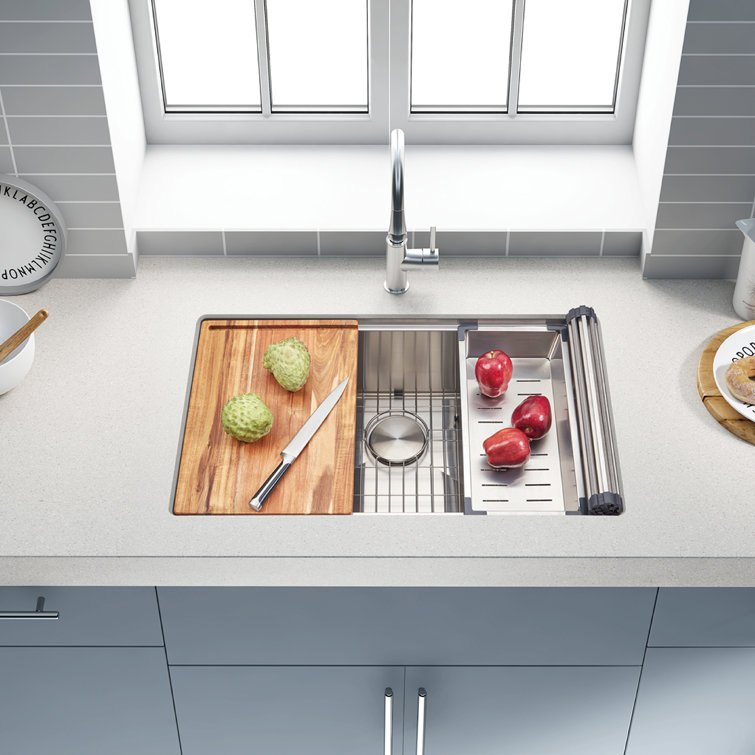 30" Stainless Steel Undermount Workstation Kitchen Sink with Accessories