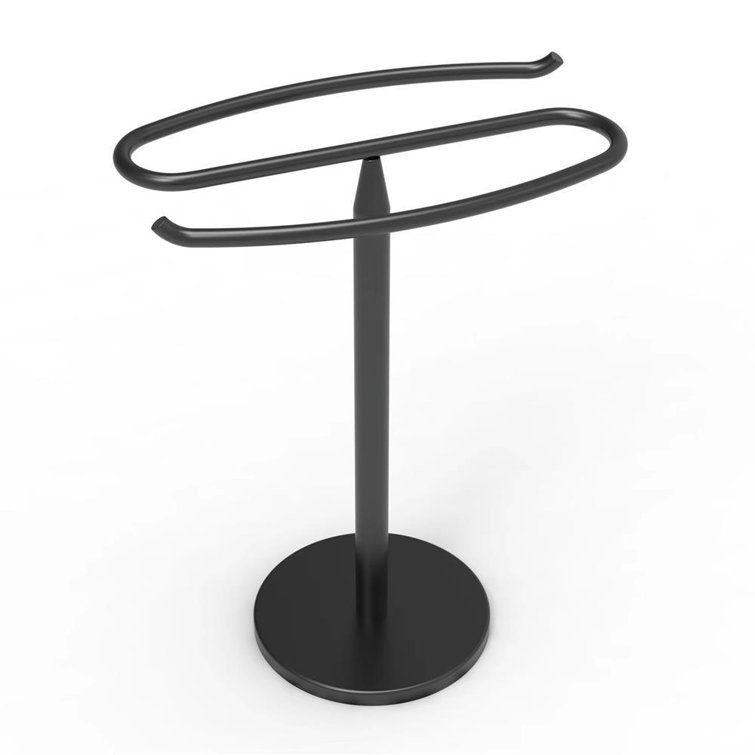 Black Stainless Steel Freestanding Countertop Towel Stand