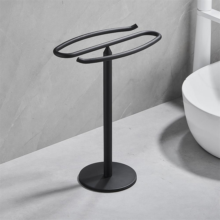 Black Stainless Steel Freestanding Countertop Towel Stand