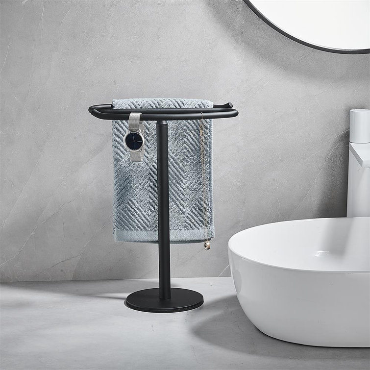 Black Stainless Steel Freestanding Countertop Towel Stand