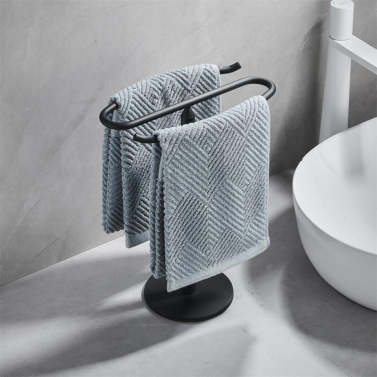 Black Stainless Steel Freestanding Countertop Towel Stand