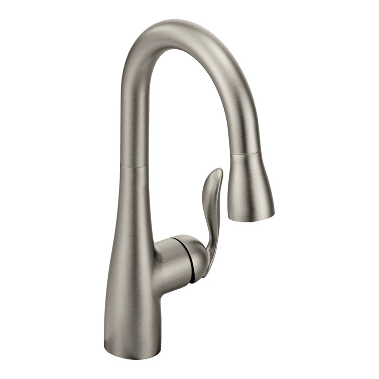 Stainless Steel Transitional Bar Faucet with Pull-out Spray