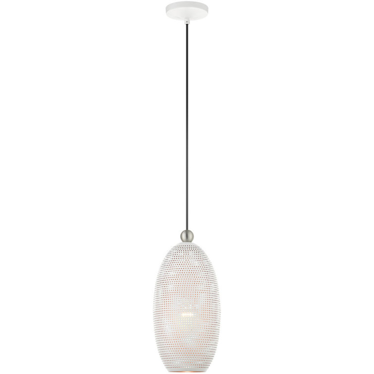 White and Brushed Nickel LED Pendant Light
