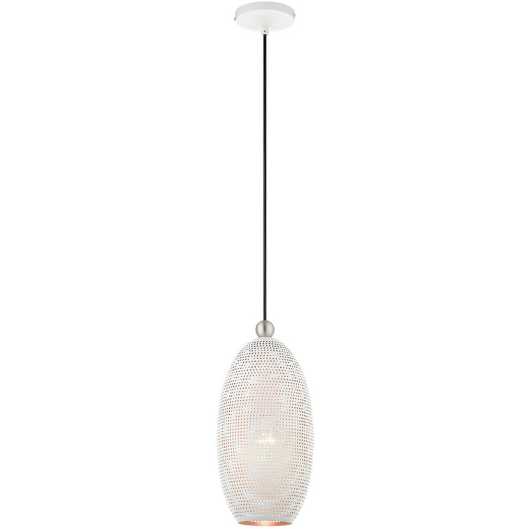 White and Brushed Nickel LED Pendant Light