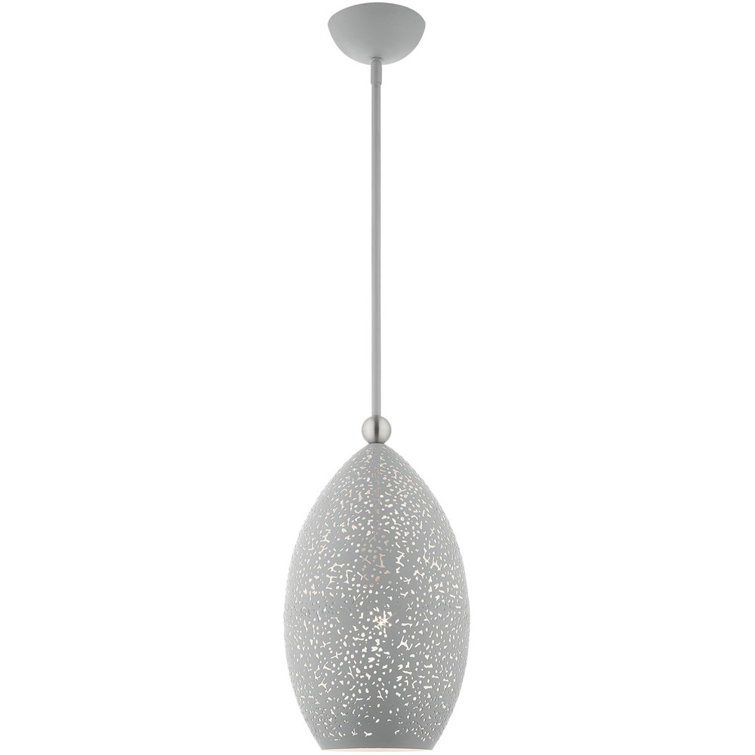 Charlton Nordic Gray Brushed Nickel 1-Light Indoor/Outdoor Pendant