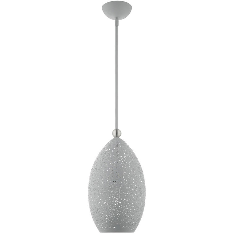 Charlton Nordic Gray Brushed Nickel 1-Light Indoor/Outdoor Pendant