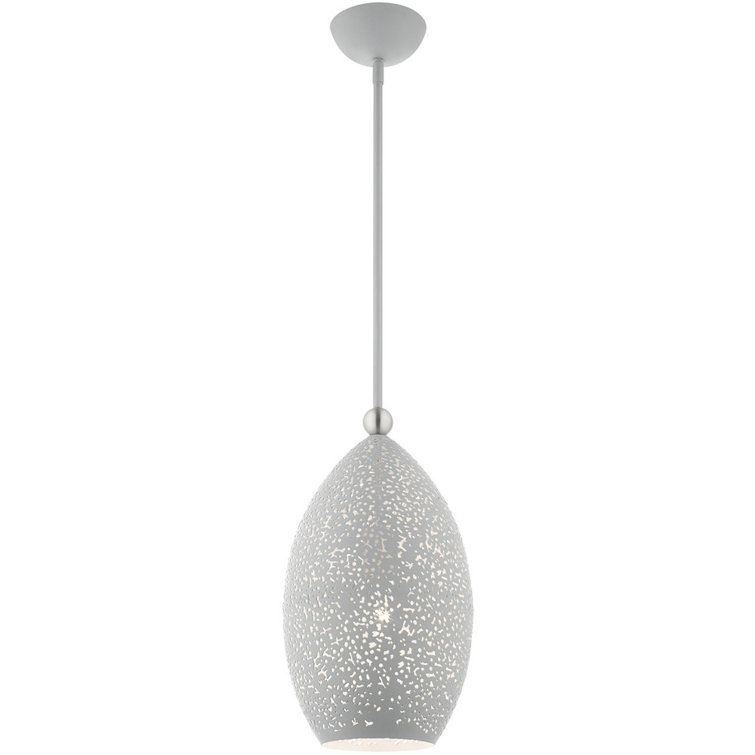 Charlton Nordic Gray Brushed Nickel 1-Light Indoor/Outdoor Pendant