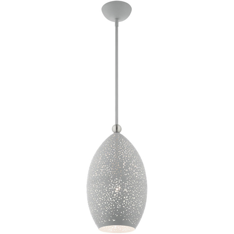 Charlton Nordic Gray Brushed Nickel 1-Light Indoor/Outdoor Pendant