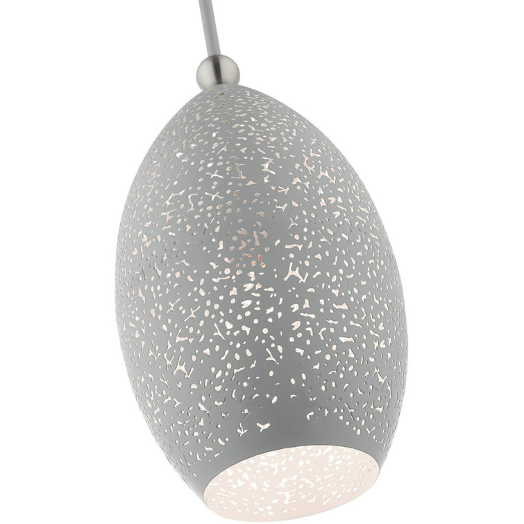 Charlton Nordic Gray Brushed Nickel 1-Light Indoor/Outdoor Pendant