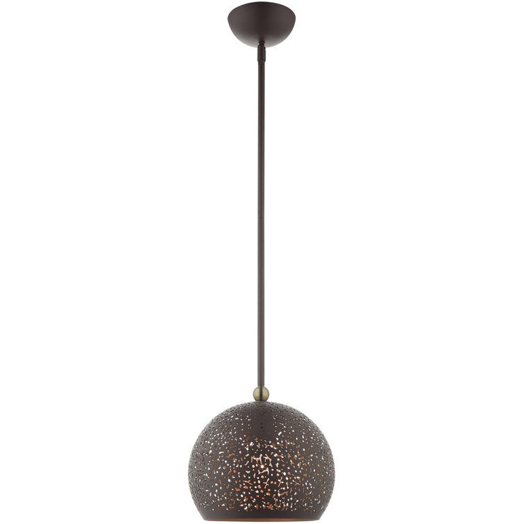 Bronze and Antique Brass 1-Light Globe Pendant