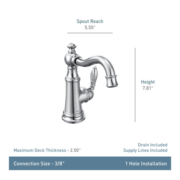 Polished Nickel Single Handle Bathroom Faucet with Drain Assembly