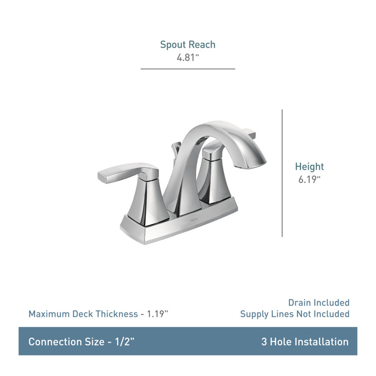 Transitional Dual-Handle Centerset Bathroom Faucet in Polished Nickel