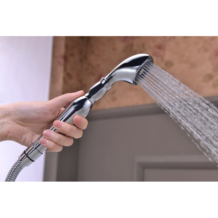 Polished Chrome 3-Handle Clawfoot Tub Faucet with Hand Shower