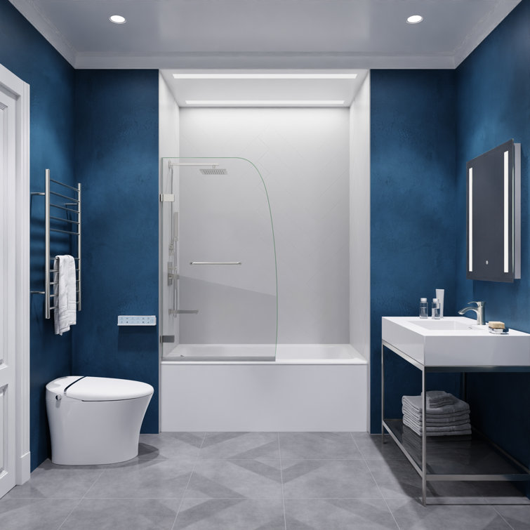 Consort 72" Frameless Hinged Shower Door in Polished Chrome