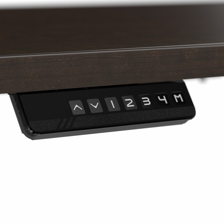Mocha Cherry 47'' Motorized Sit/Stand Desk with Power Outlet
