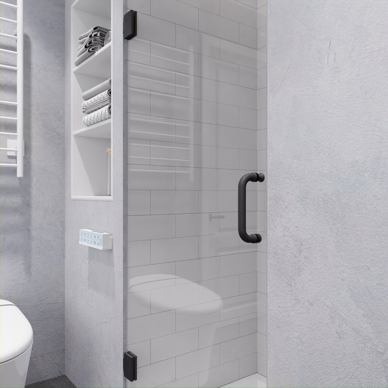 Gunmetal Frameless 30" x 72" Hinged Shower Door with Handle