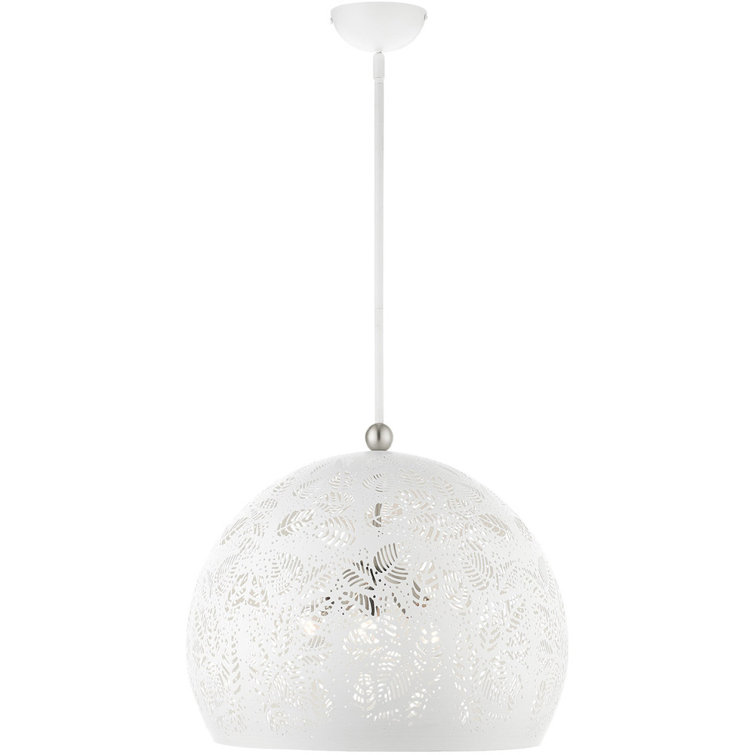 Chantilly Bohemian White and Brushed Nickel 3-Light Globe Pendant